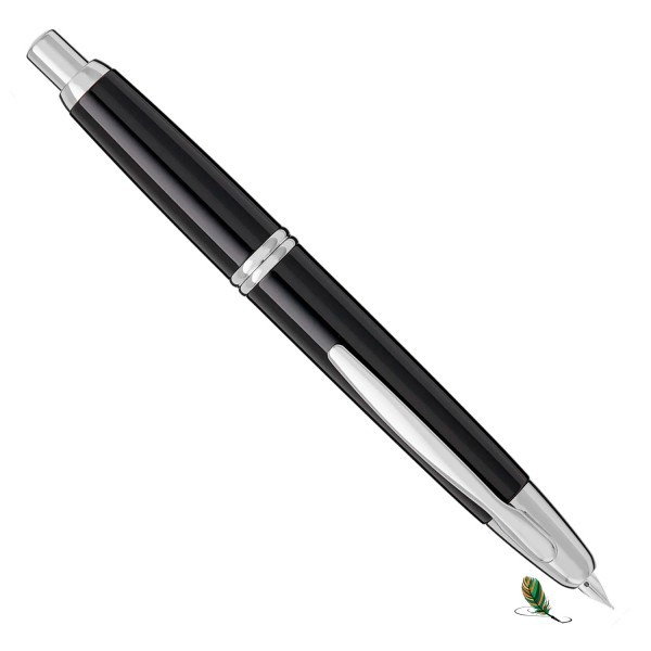 Pilot Capless Black Rhodium Fountain Pen