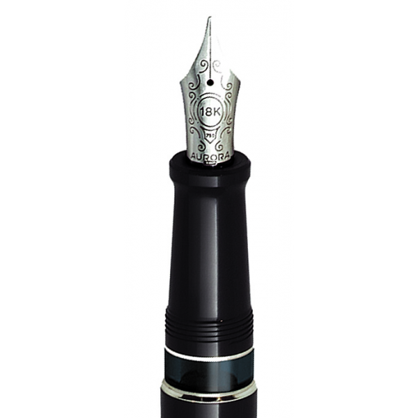 Aurora Optima Riflessi Silver-Black with gold nib