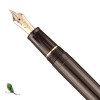 Brown barrel and gold nib of the Pro Gear Slim Mini Puff Brown