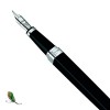 Solid 18K gold nib with a rhodium finish of the Exception black ST