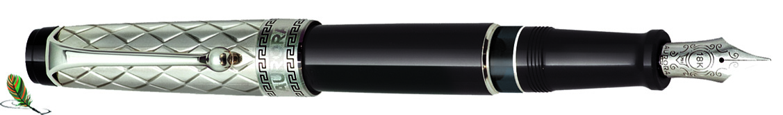 Aurora Optima Riflessi Silver-black Fountain Pen