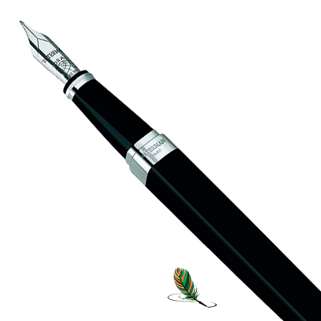 18k solid gold nib with rhodium finish of the Waterman Exception Black ST