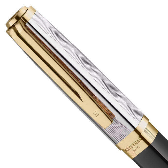 Palladium coated cap with wave pattern of the Waterman reference 2200947